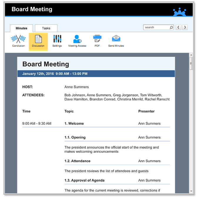 Board Meeting Agenda Templates